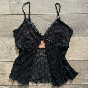 Elegant Black Lace BabyDoll Top